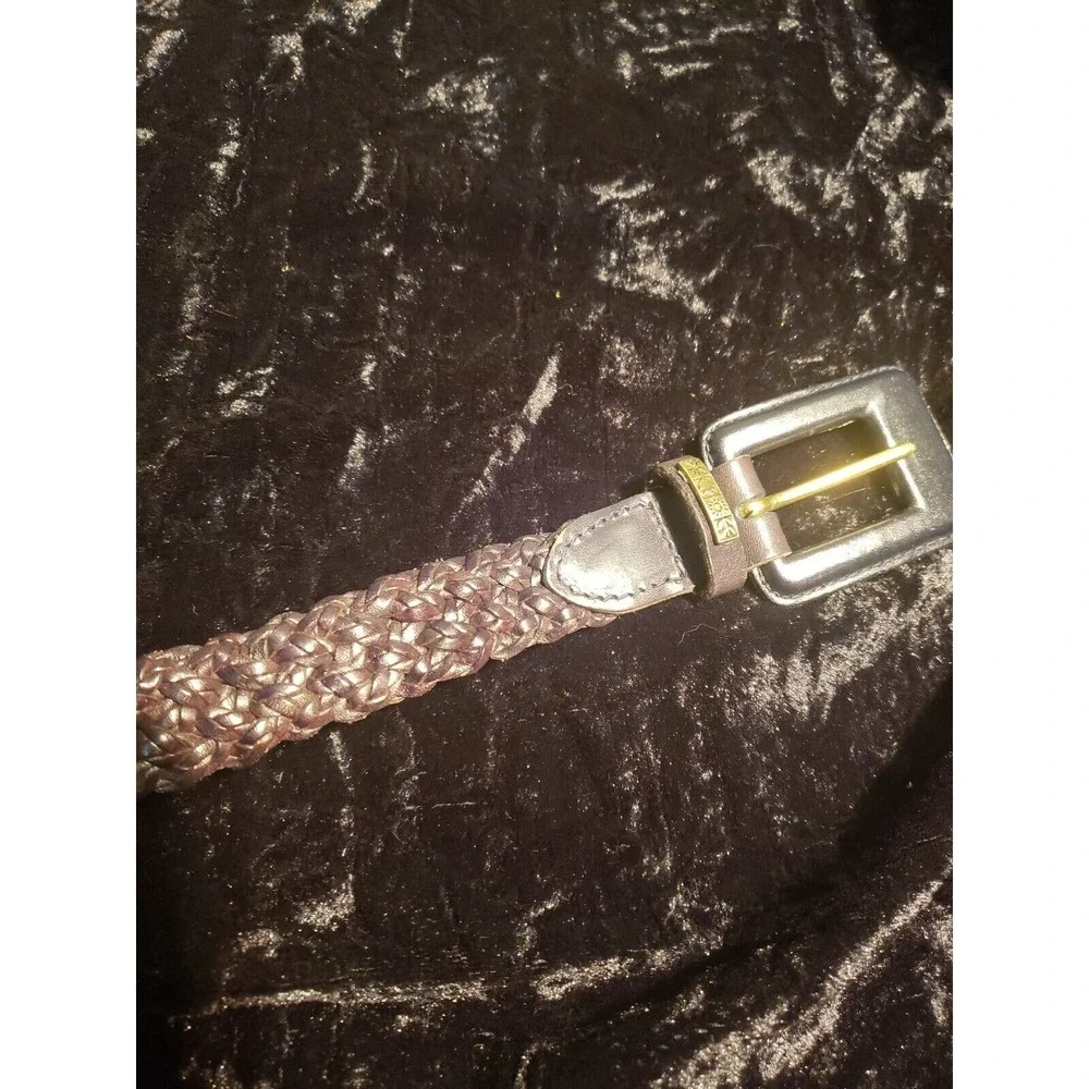 Talbots Braided Leather Belt Womens L‎ Large Brown 6029 Casual Accessories